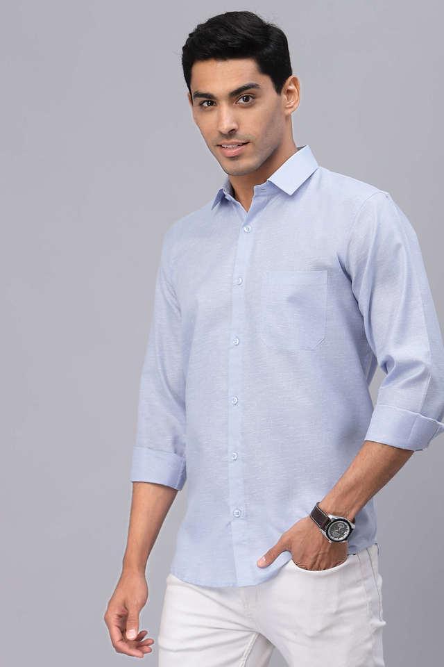 solid cotton regular fit mens casual shirt