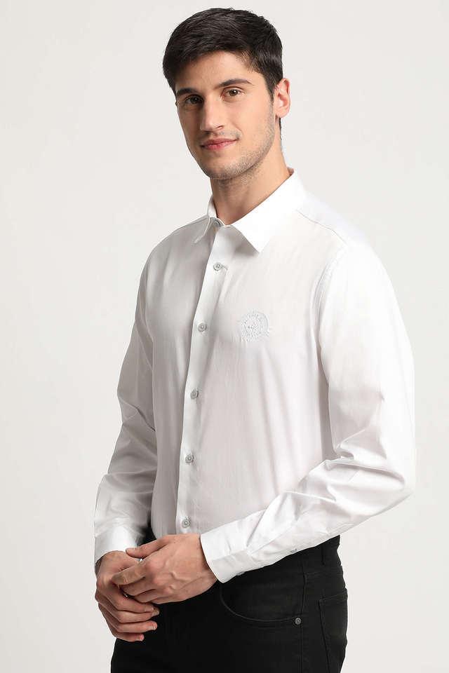 solid cotton regular fit mens casual shirt