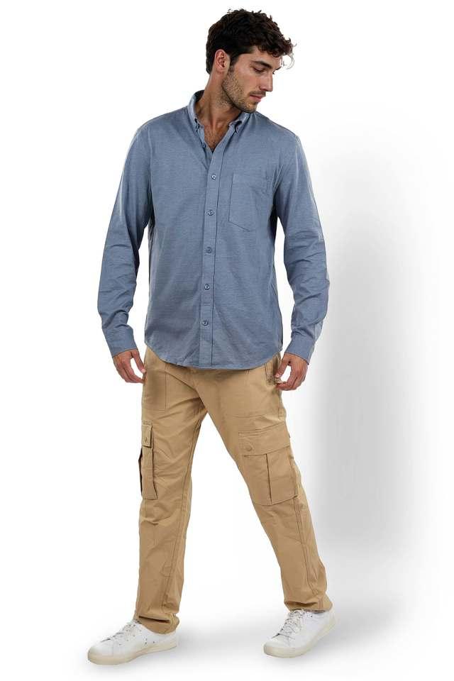 solid cotton regular fit mens casual shirt