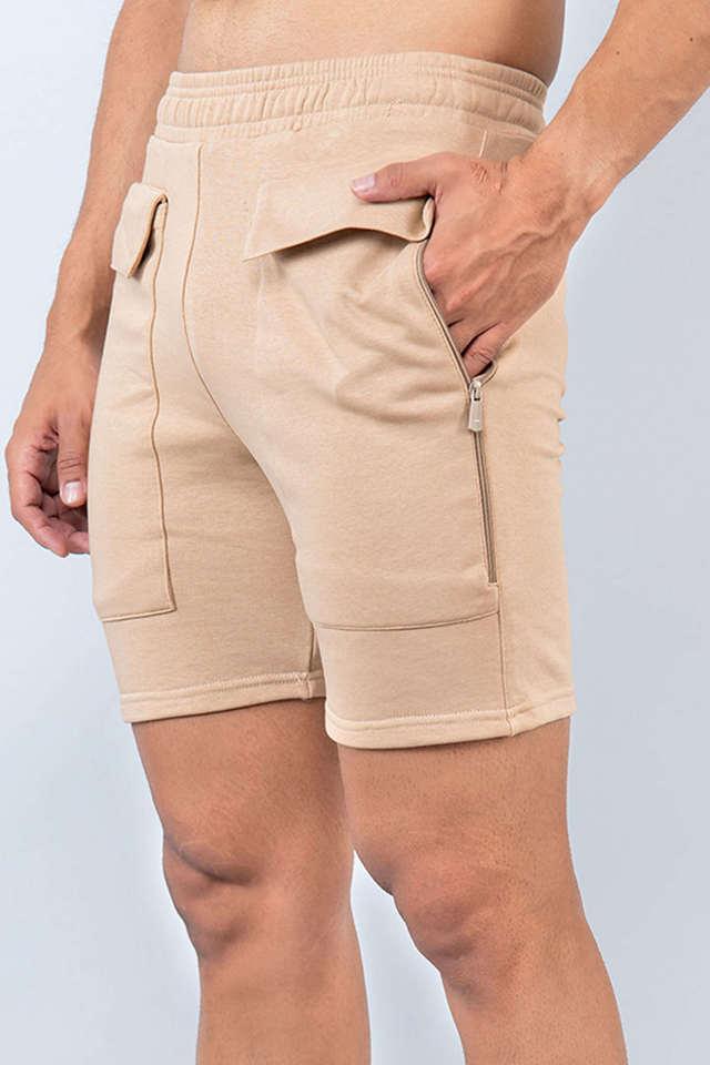 solid cotton regular fit mens casual shorts