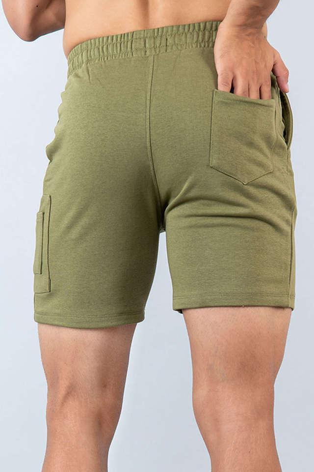 solid cotton regular fit mens casual shorts