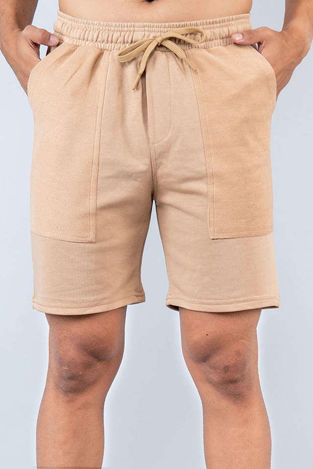 solid cotton regular fit mens casual shorts