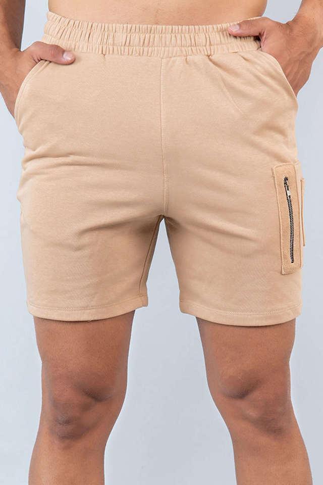 solid cotton regular fit mens casual shorts