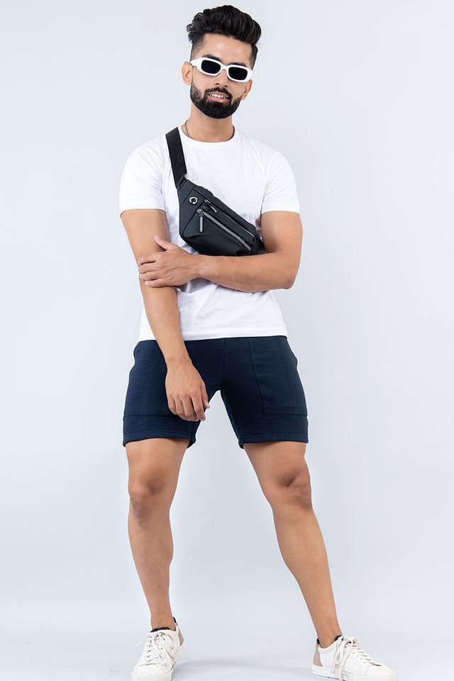 solid cotton regular fit mens casual shorts