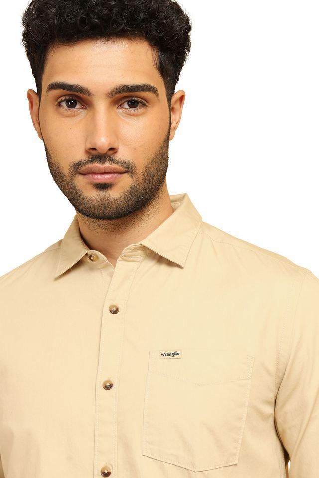 solid cotton regular fit mens casual wear shirt