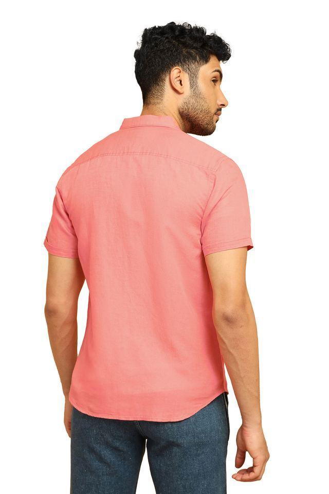 solid cotton regular fit mens casual wear shirt