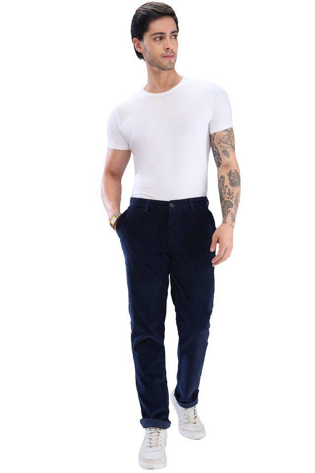 solid cotton regular fit mens casual wear trousers