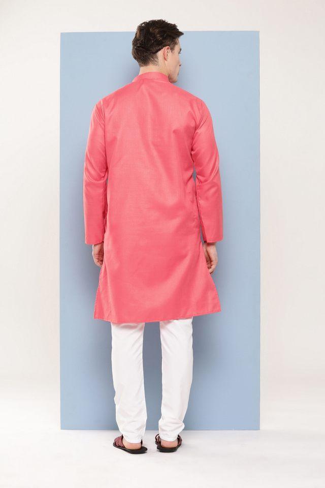 solid cotton regular fit mens festive wear kurta