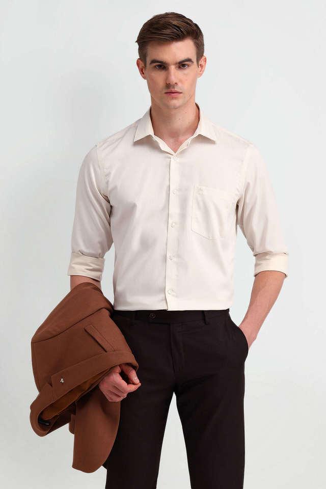 solid cotton regular fit mens formal shirt