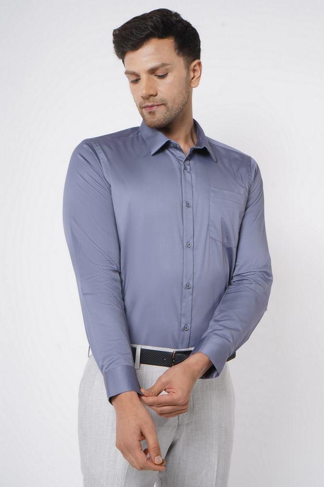 solid cotton regular fit mens formal wear shirt