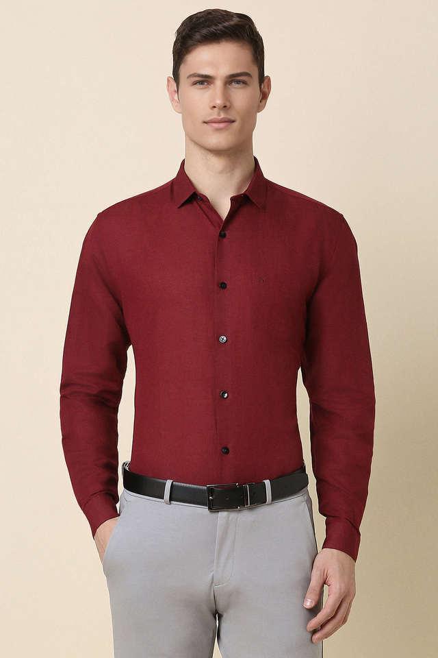 solid cotton regular fit mens formal wear shirt