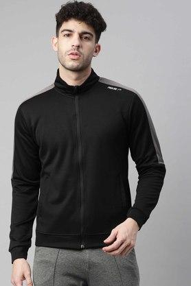 solid cotton regular fit mens sweatshirt - black