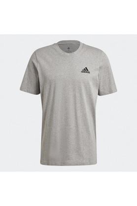solid cotton regular fit mens t-shirt - grey