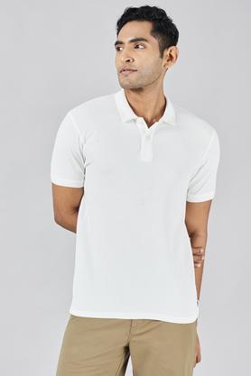 solid cotton regular fit mens t-shirt - off white