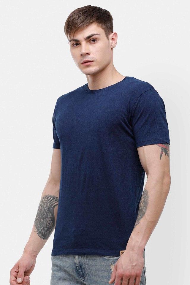 solid cotton regular fit mens t-shirt