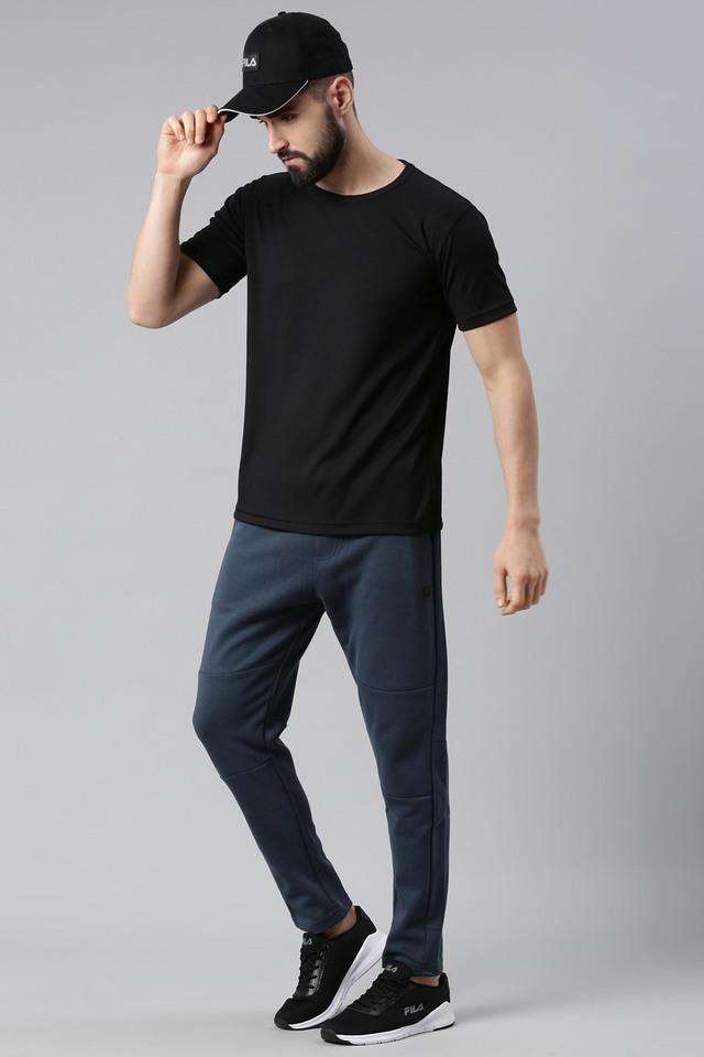 solid cotton regular fit mens track pants