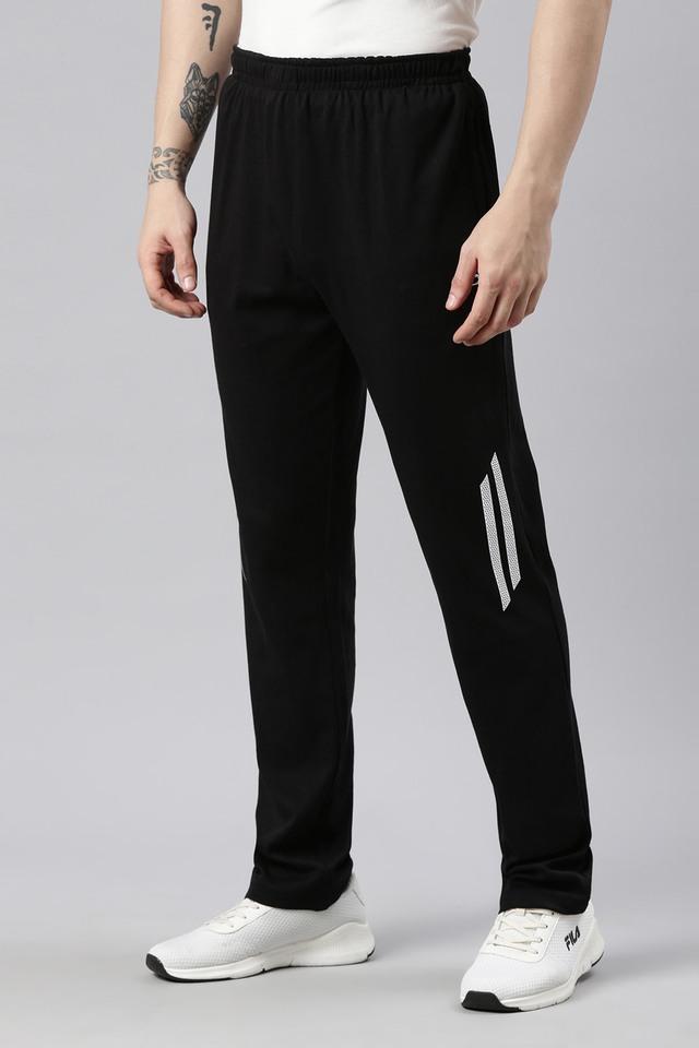 solid cotton regular fit mens track pants