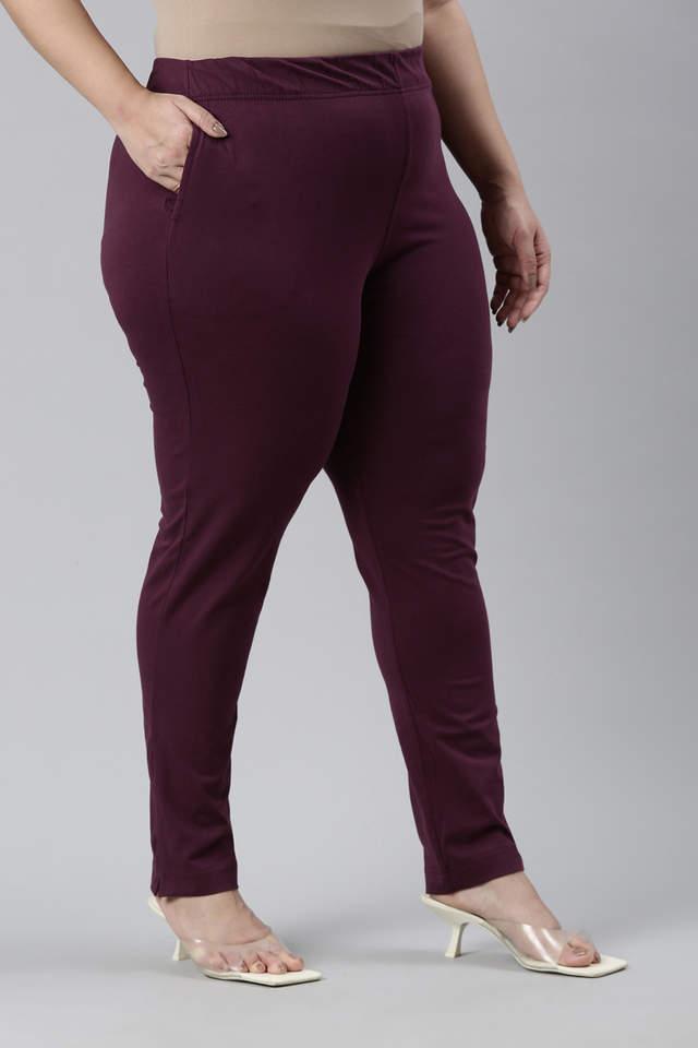 solid cotton regular fit womens pants