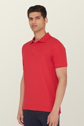solid cotton regular men's t-shirt - red