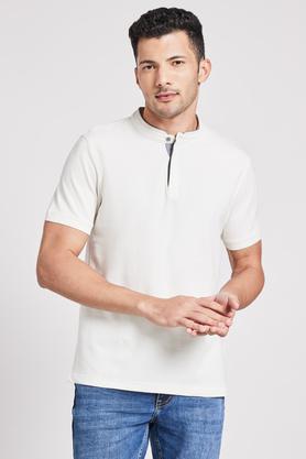 solid cotton regular mens t-shirt - white