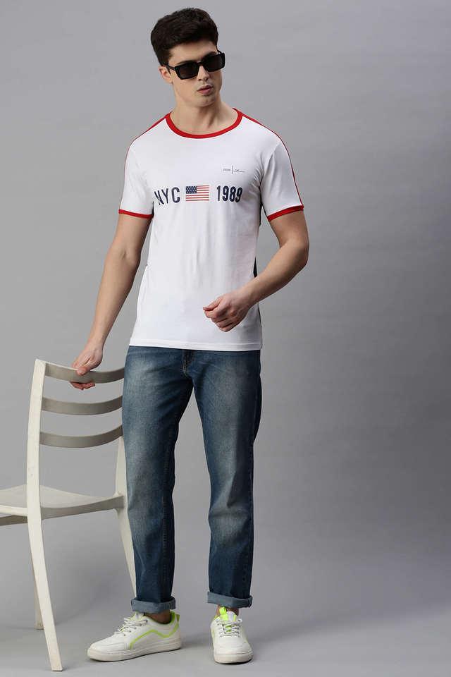 solid cotton relaxed fit mens casual wear t-shirt