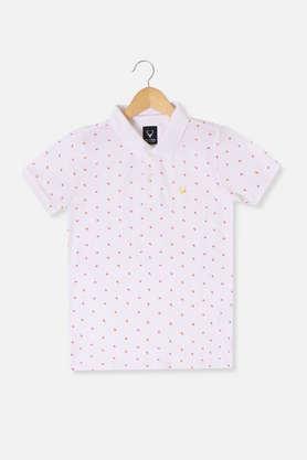 solid cotton round neck boys t-shirt - white