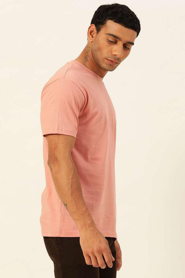 solid cotton round neck mens t-shirt