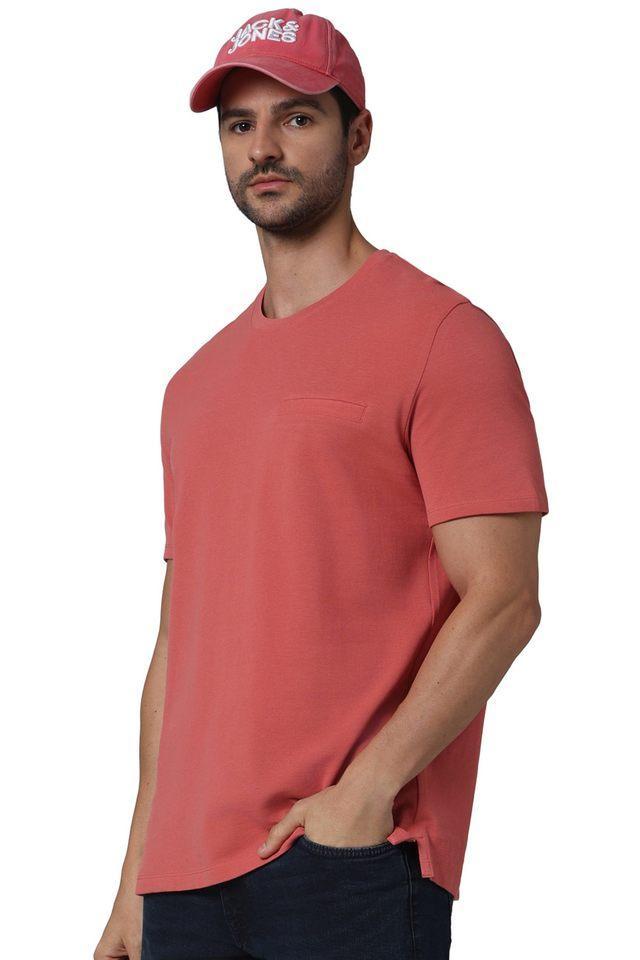 solid cotton round neck mens t-shirt