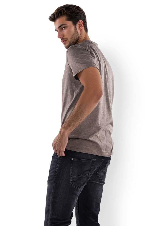 solid cotton round neck mens t-shirt