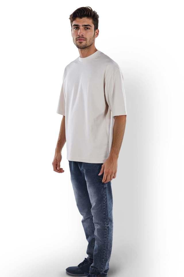 solid cotton round neck mens t-shirt