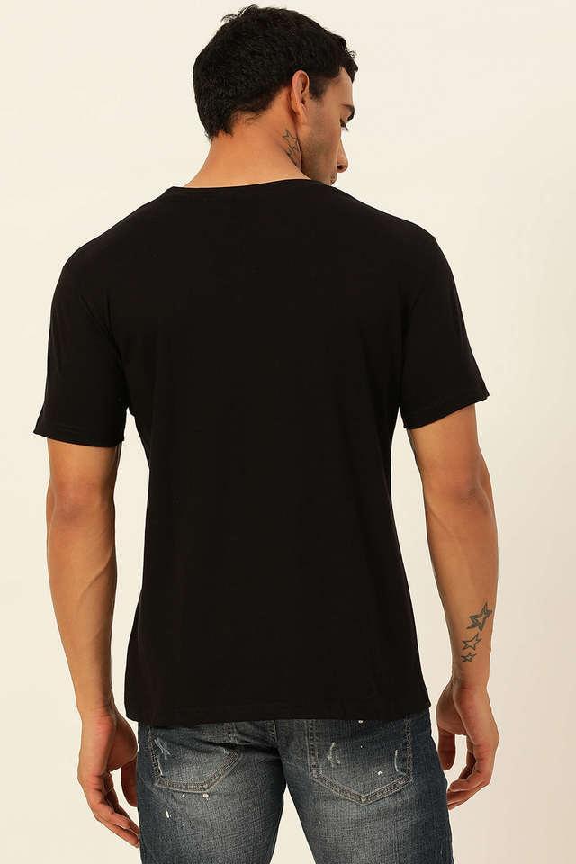 solid cotton round neck mens t-shirt