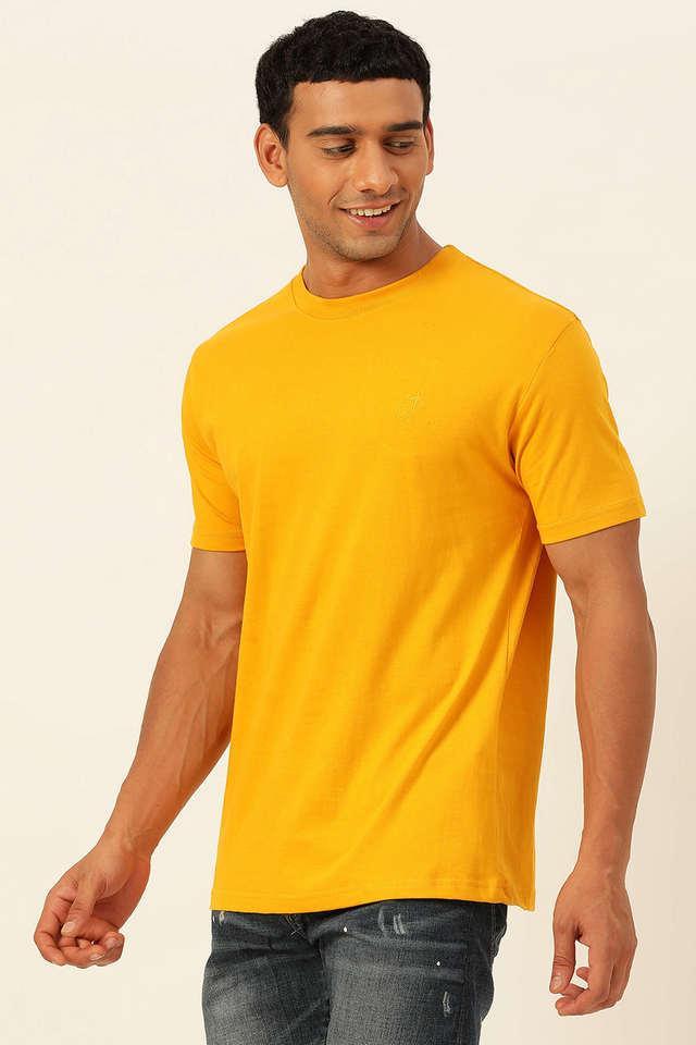 solid cotton round neck mens t-shirt