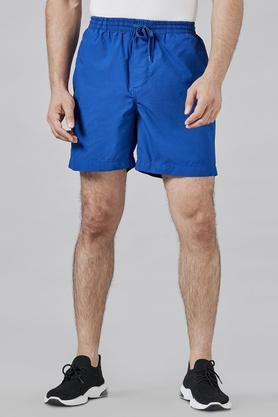 solid cotton slim fit men's shorts - electric