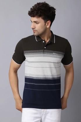 solid cotton slim fit men's t-shirt - multi