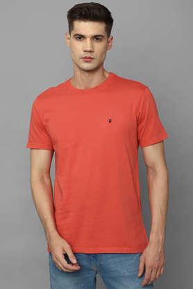 solid cotton slim fit men's t-shirt - red