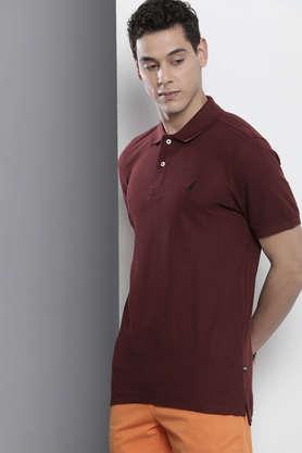 solid cotton slim fit men's t-shirt - red