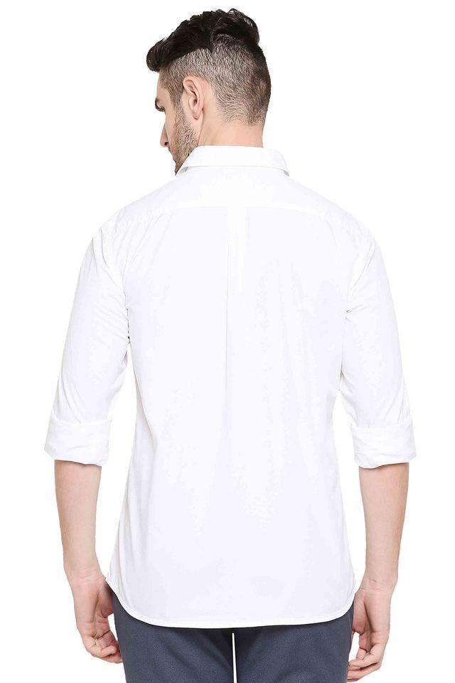 solid cotton slim fit mens casual shirt