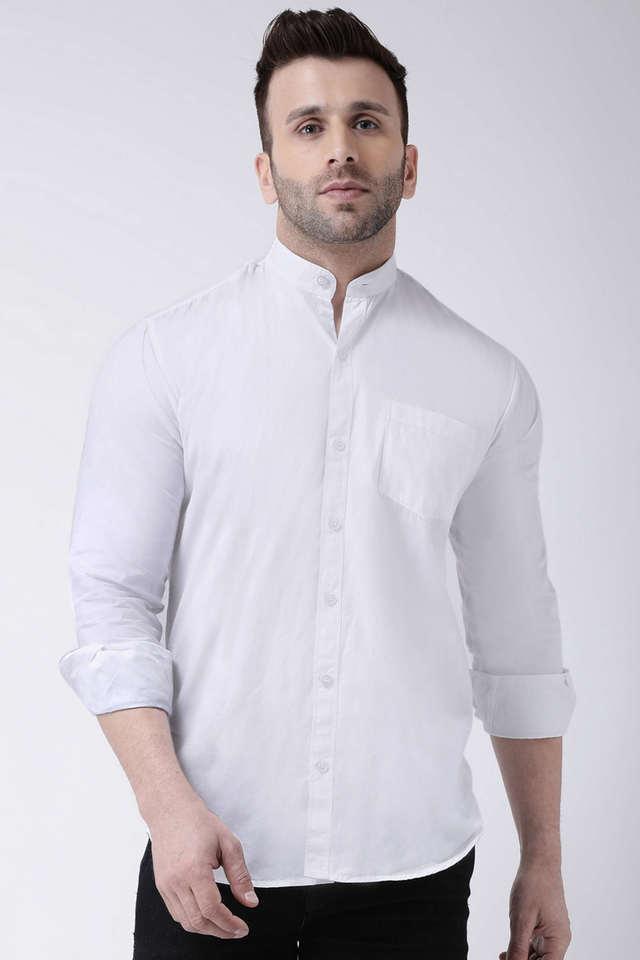 solid cotton slim fit mens casual shirt