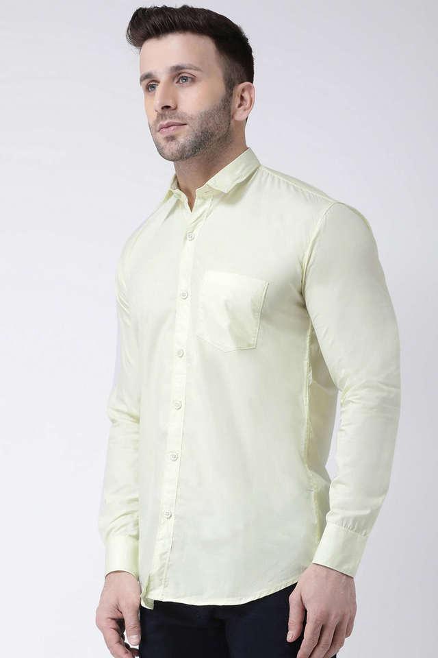 solid cotton slim fit mens casual shirt