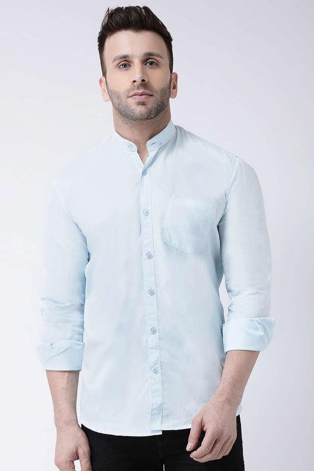 solid cotton slim fit mens casual shirt