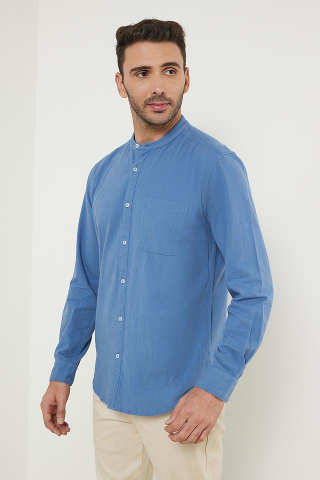 solid cotton slim fit mens casual shirt