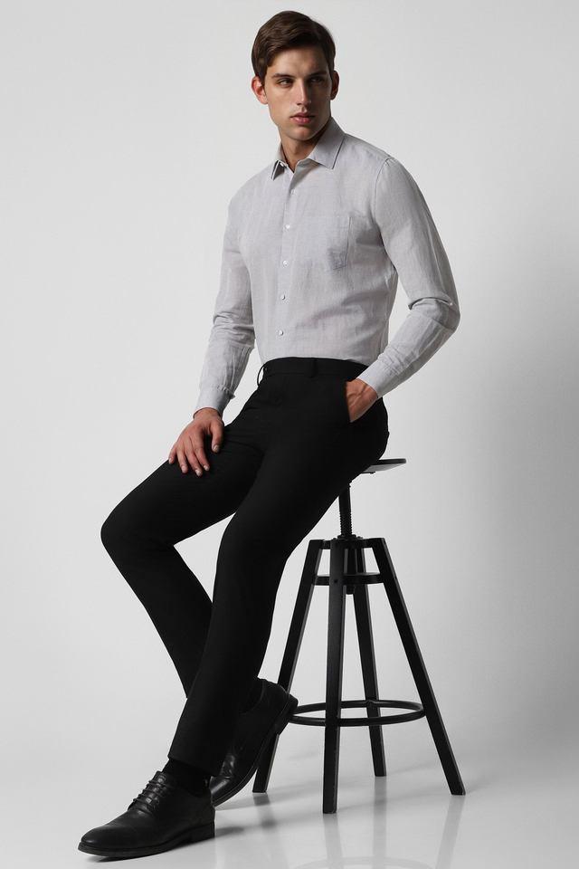 solid cotton slim fit mens formal shirt