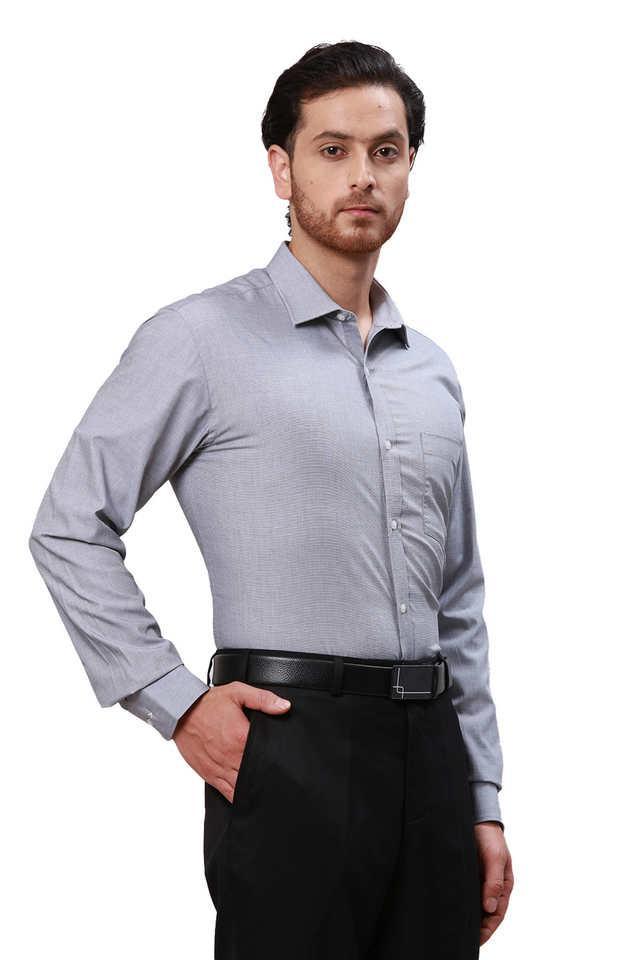 solid cotton slim fit mens formal shirt