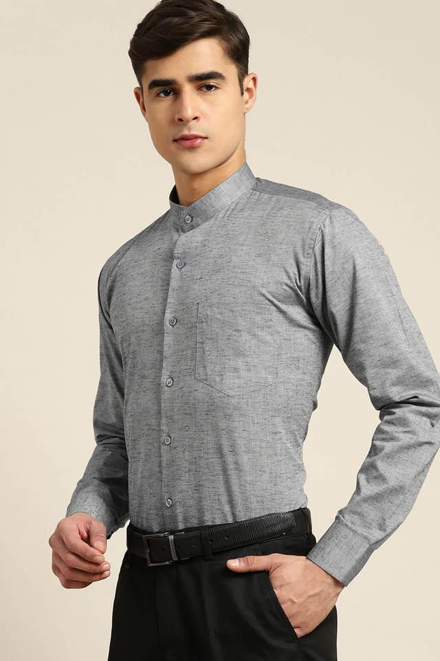 solid cotton slim fit mens formal shirt