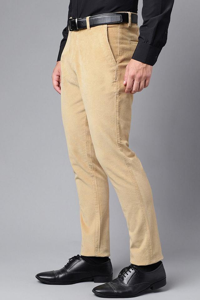 solid cotton slim fit mens formal wear trousers