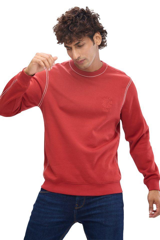 solid cotton slim fit mens sweatshirt