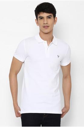 solid cotton slim fit mens t-shirt - white
