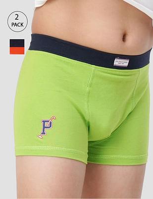 solid cotton spandex ikta trunks - pack of 2