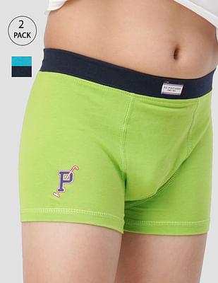 solid cotton spandex ikta trunks - pack of 2