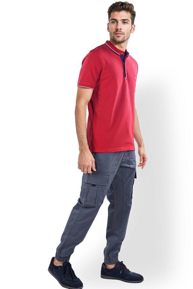 solid cotton straight fit mens casual trousers